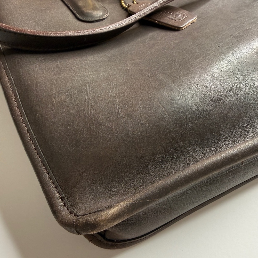 COACH Vintage Mahogany Brown Leather Top Handle Briefcase/Messenger Bag #7425 - Picture 8 of 15